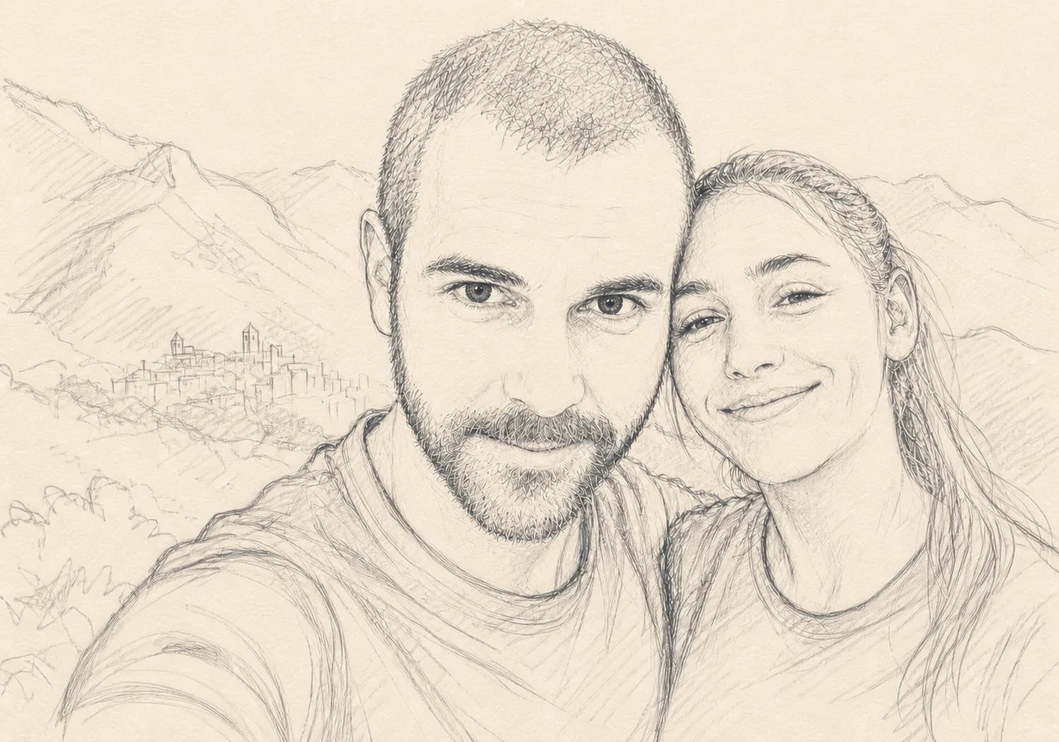 Teri y Alej juntos en la montaña después de correr